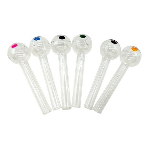 AT-Glas Pipe 10cm Transp. Dots