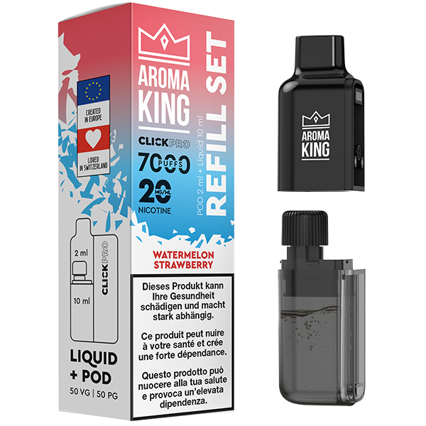 Aroma King Click Pro 7000 Watermelon Strawberry (Pod + Liquid)