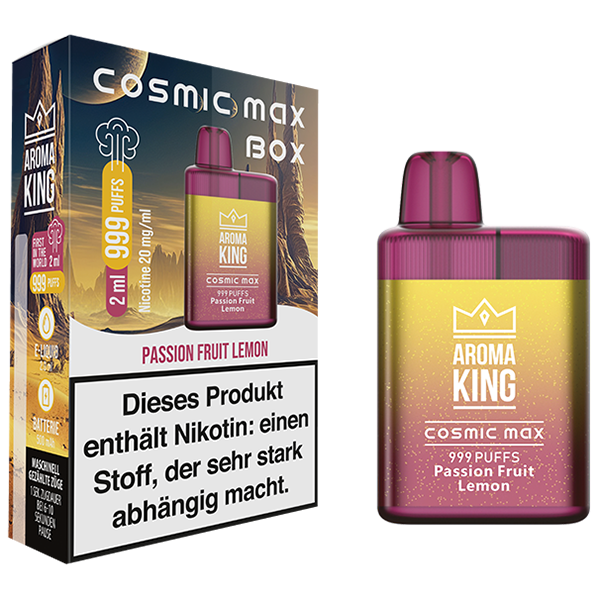 Aroma King Cosmic Max Box Passion Fruit Lemon 20mg EOL