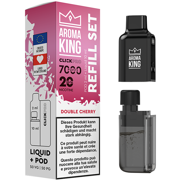 Aroma King Click Pro 7000 Double Cherry (Pod + Liquid)